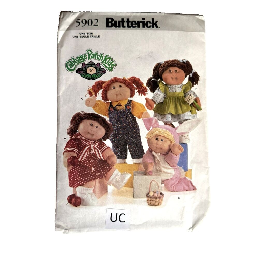 Butterick Sewing Pattern 5902 Cabbage Patch Kids Doll Clothes Bunny Costume 16"